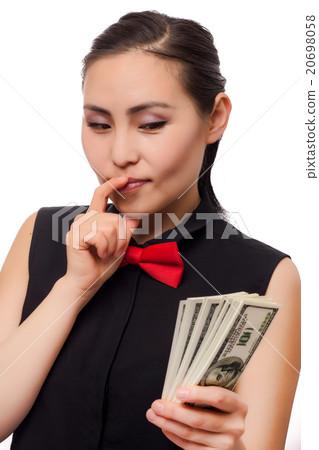 Young asian businesswoman with money Young asian businesswoman with money 20698058