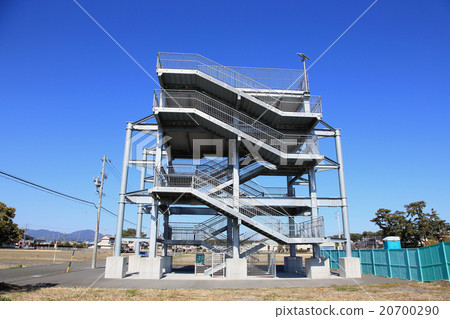 Tsunami evacuation tower, located in the countryside of Shizuoka prefecture Tsunami evacuation tower, located in the countryside of Shizuoka prefecture 20700290