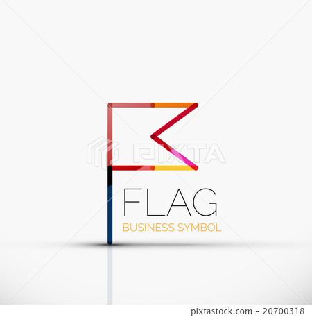 Logo flag, abstract linear geometric business icon Logo flag, abstract linear geometric business icon 20700318