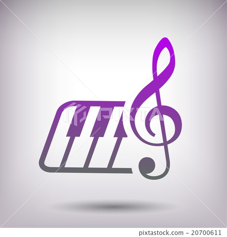 Pictograph of music key and keyboard Pictograph of music key and keyboard 20700611