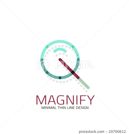 Vector thin line design logo magnifying glass Vector thin line design logo magnifying glass 20700612
