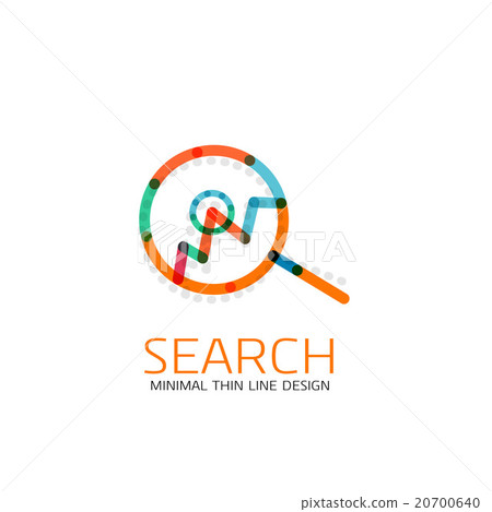 Vector thin line design logo magnifying glass Vector thin line design logo magnifying glass 20700640