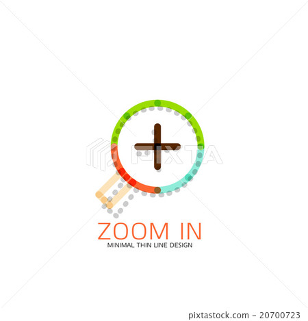 Vector thin line design logo magnifying glass Vector thin line design logo magnifying glass 20700723