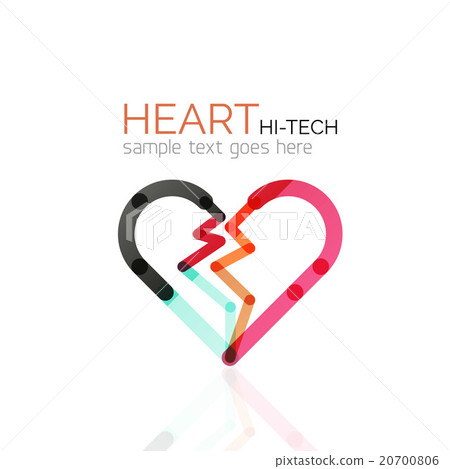 Logo love heart, abstract linear geometric Logo love heart, abstract linear geometric 20700806