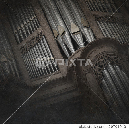 Creepy image of an old pipe organ 20701940