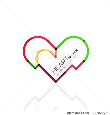 Logo love heart, abstract linear geometric 20702079