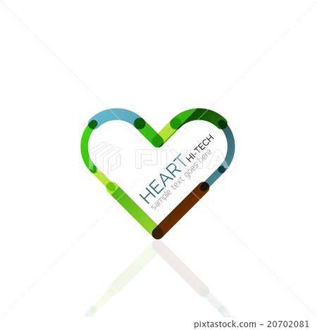 Logo love heart, abstract linear geometric 20702081