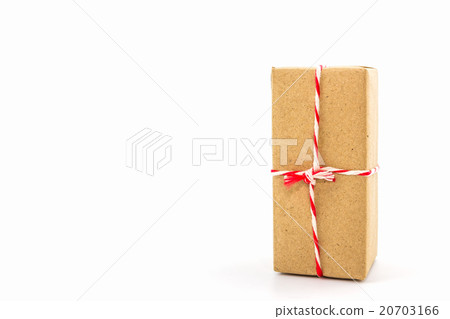 Cardboard carton wrapped with brown paper. Cardboard carton wrapped with brown paper. 20703166