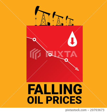 Oil price falling down graph illustration. vector Oil price falling down graph illustration. vector 20703673