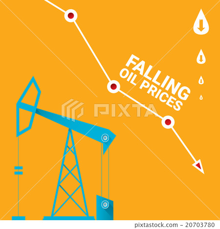 Oil price falling down graph illustration. vector Oil price falling down graph illustration. vector 20703780