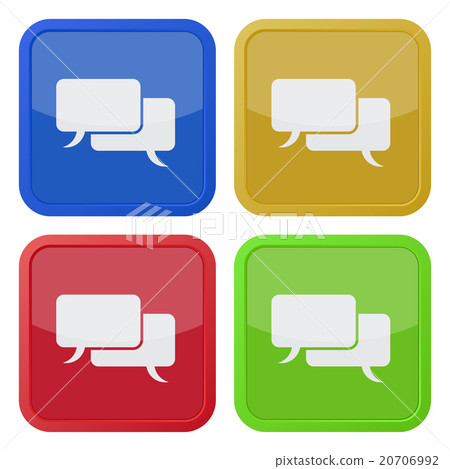 set of four square icons with speech bubbles 20706992