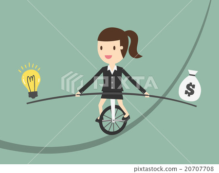 balancing on the rope with ideas and money 20707708