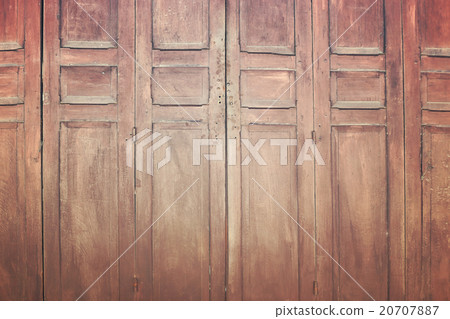 Vintage wooden folding door, retro style image. 20707887