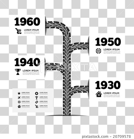 Tire tracks timeline infographics Tire tracks timeline infographics 20709578
