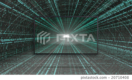 3d led tv display with tunnel background 20710408