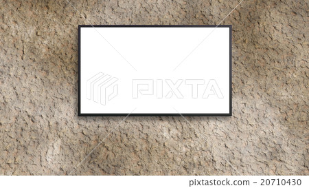 led tv display on Sand texture wall 20710430