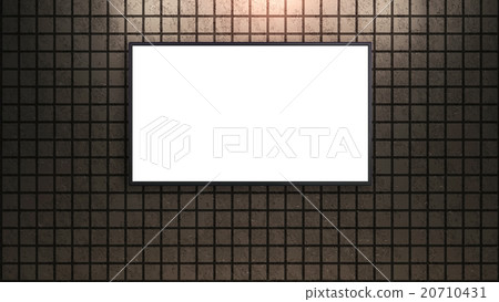 led tv display on square brick wall 20710431