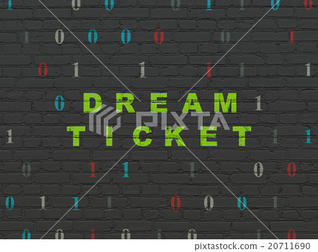 Business concept: Dream Ticket on wall background 20711690