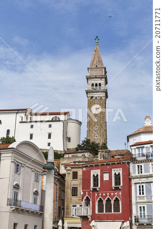 Piran cityscape from Tartini Square, Slovenia. Piran cityscape from Tartini Square, Slovenia. 20711771