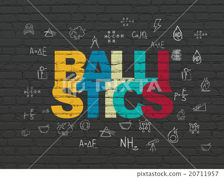 Science concept: Ballistics on wall background 20711957