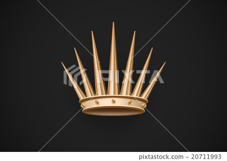Icon of old royal crown on a dark black background Icon of old royal crown on a dark black background 20711993