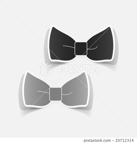 Realistic paper sticker: bow 20712314