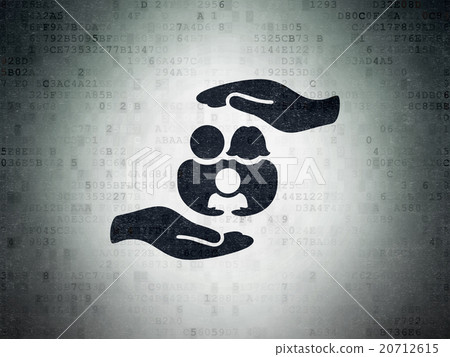 Insurance concept: Family And Palm on Digital 20712615