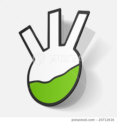 Paper clipped sticker: flask with liquid Paper clipped sticker: flask with liquid 20712616