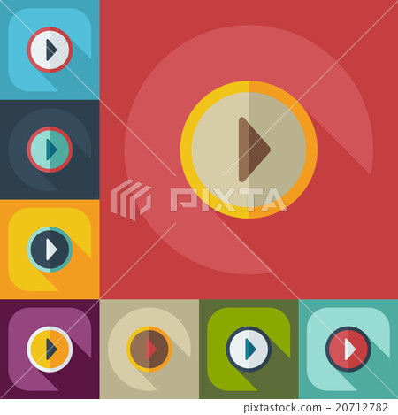 Flat modern design with shadow icons play Flat modern design with shadow icons play 20712782