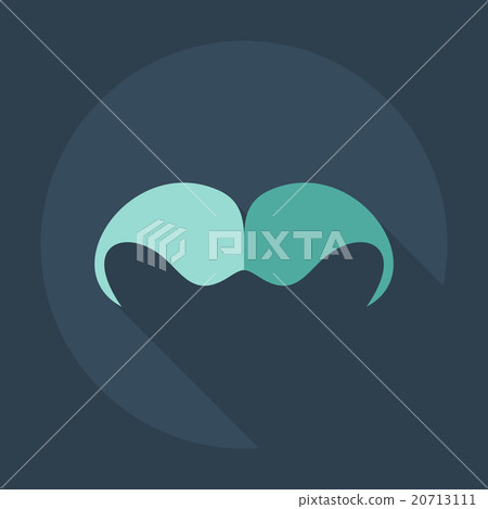 Flat modern design with shadow icons mustache 20713111
