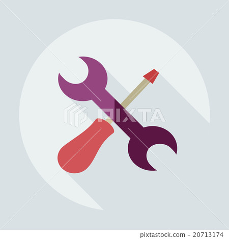 Flat modern design with shadow icons wrench Flat modern design with shadow icons wrench 20713174