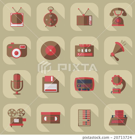 Flat concept, set modern design with shadow retro Flat concept, set modern design with shadow retro 20713724