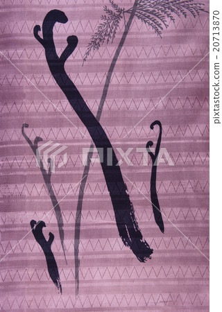 Japanese pattern silk fabric dyeing old clothes Warabi, straw pattern Japanese pattern silk fabric dyeing old clothes Warabi, straw pattern 20713870