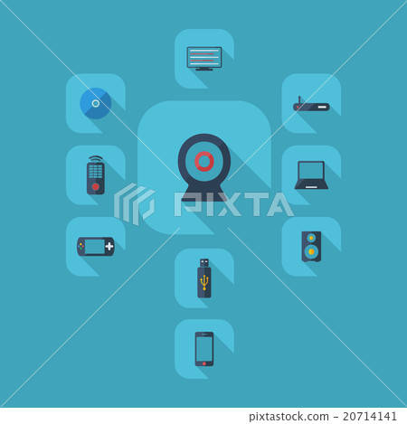 Flat concept, set modern design with shadow 20714141