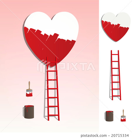 ladder leading to a heart painting illustration ladder leading to a heart painting illustration 20715334