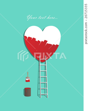 ladder leading to a heart painting illustration ladder leading to a heart painting illustration 20715335