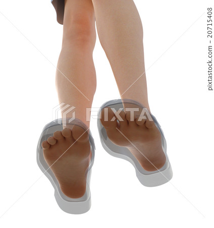 Foot care image Foot in transparent shoe perming3DCG Illustration material 20715408