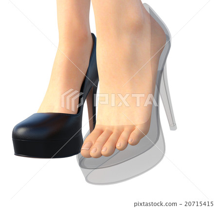 足部護理圖像足部透明鞋perming3DCG插圖素材 足部護理圖像足部透明鞋perming3DCG插圖素材 20715415