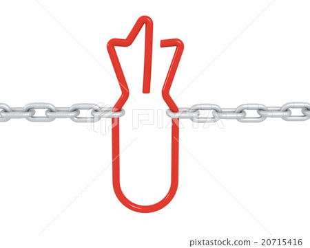 Red link bomb symbol locked with metal chains Red link bomb symbol locked with metal chains 20715416