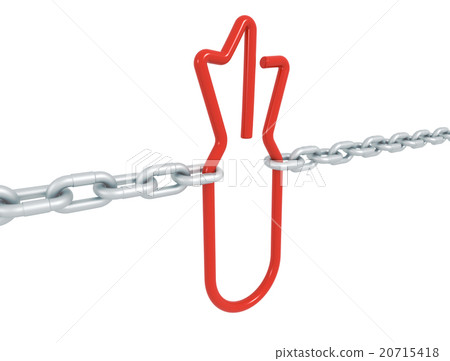 Red link bomb symbol locked with metal chains 20715418