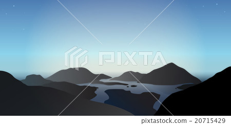 illustration of a misty morning in mountains illustration of a misty morning in mountains 20715429