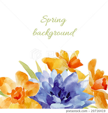 Spring background. Watercolor lowers. Spring background. Watercolor lowers. 20716419