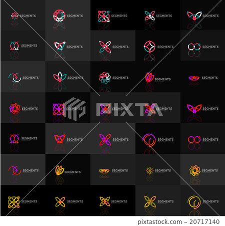 Set of linear abstract logos. Swirl, circle Set of linear abstract logos. Swirl, circle 20717140