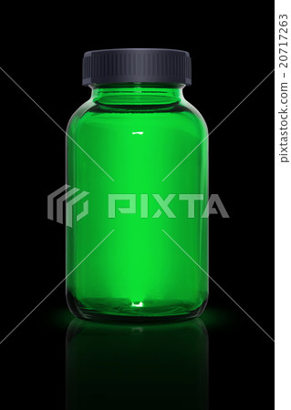 Blank green glass supplement bottle 20717263