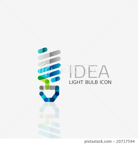 Logo, vector light bulb abstract linear geometric 20717594