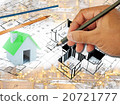 Multi exposure of Hand drawing Home plot plan 20721777