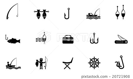 fishing isolated icons 20721908