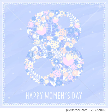 Number eight 8 of flowers. Sketch element for 20722002