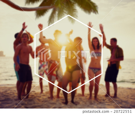 Hexagon Frame Holiday Summer Vacation Copy Space Concept 20722551