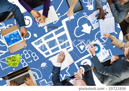 Online Marketing Strategy Branding Commerce Advertising Concept 20722806